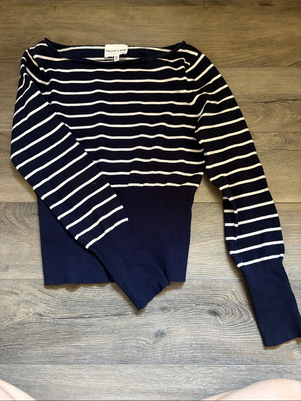 Striped Navy & White Boatneck Women's Sweater by
